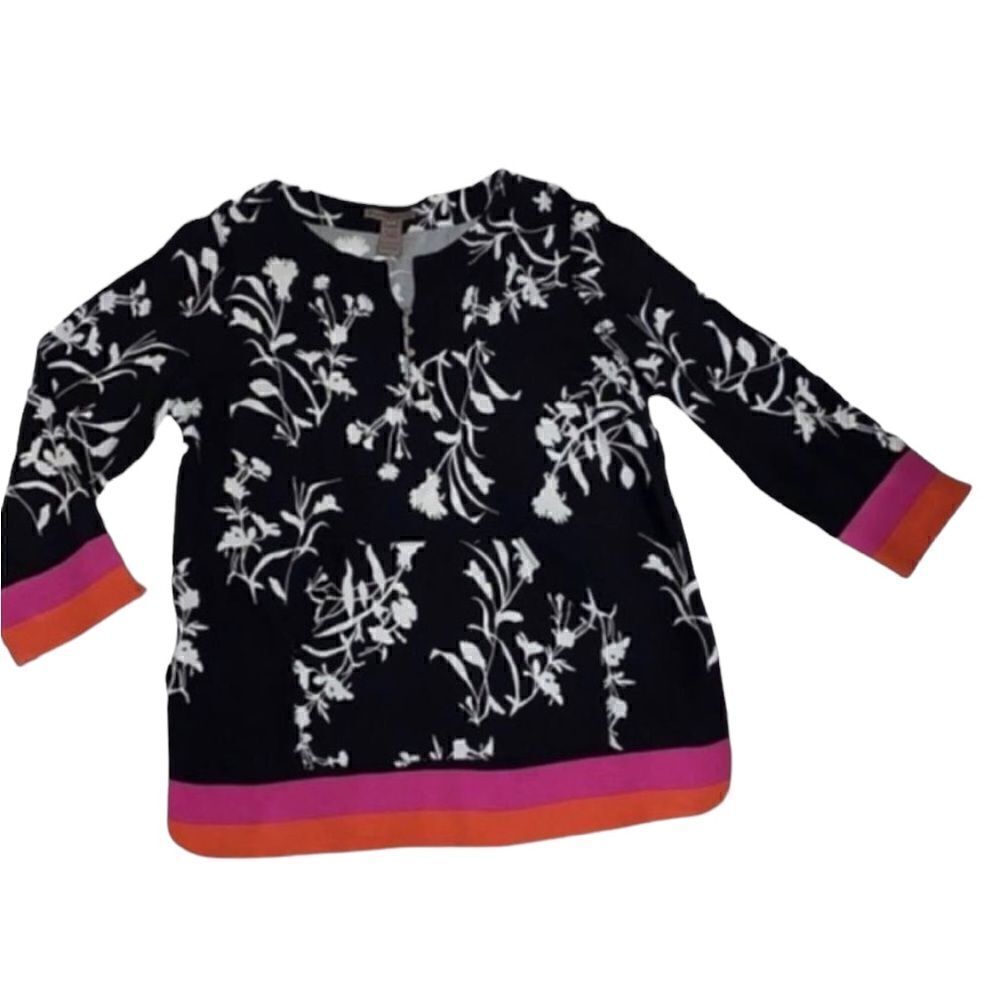 Sharon Young Floral Print Top(Size Large)